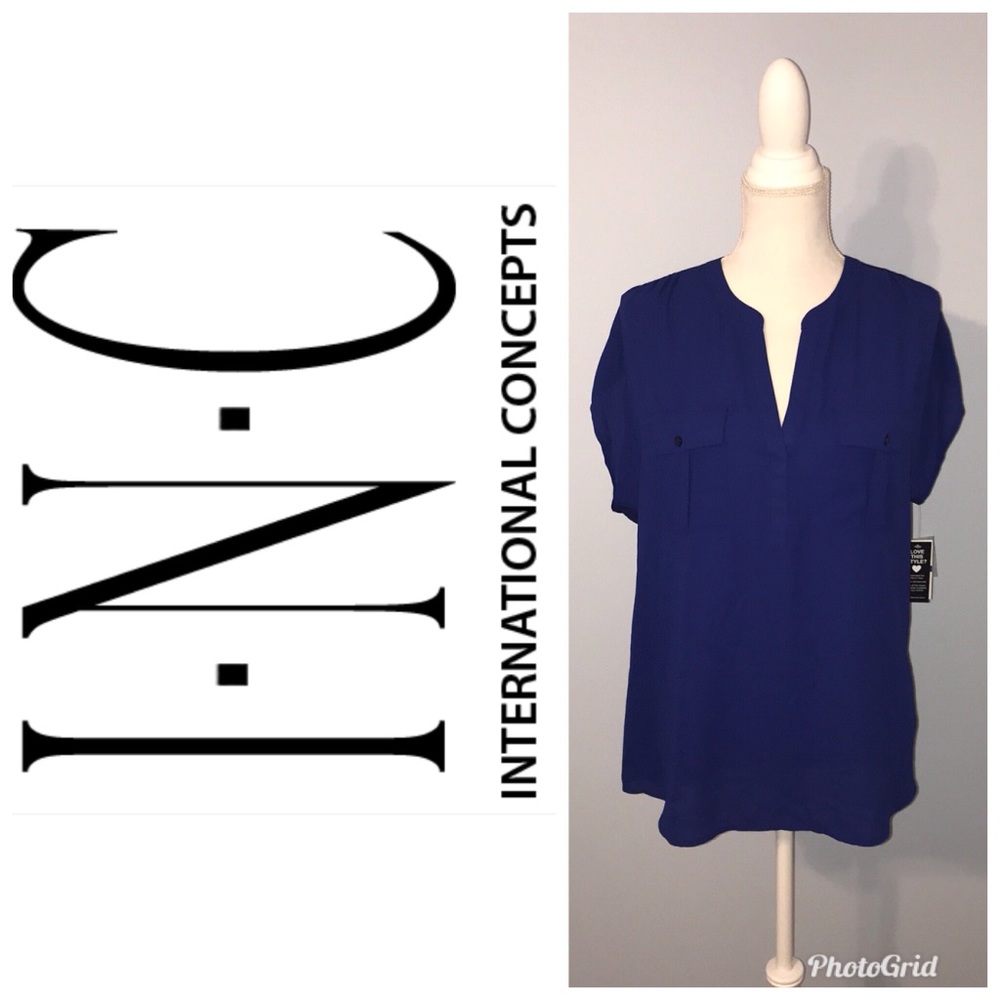 INC NWT TOP in Goddess Blue